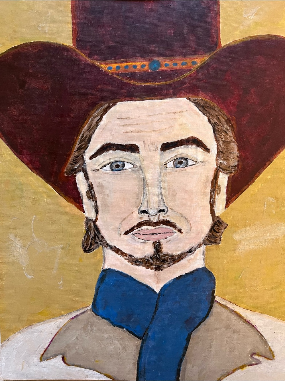 Original Art - painting portrait of a cowboy